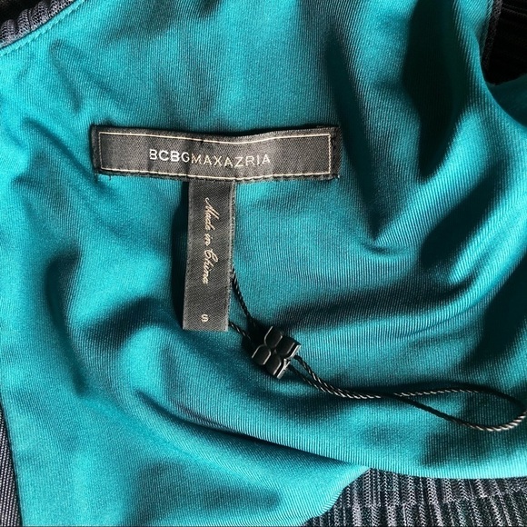BCBG NWOT Sven micropleat minidress navy teal S - Picture 9 of 10